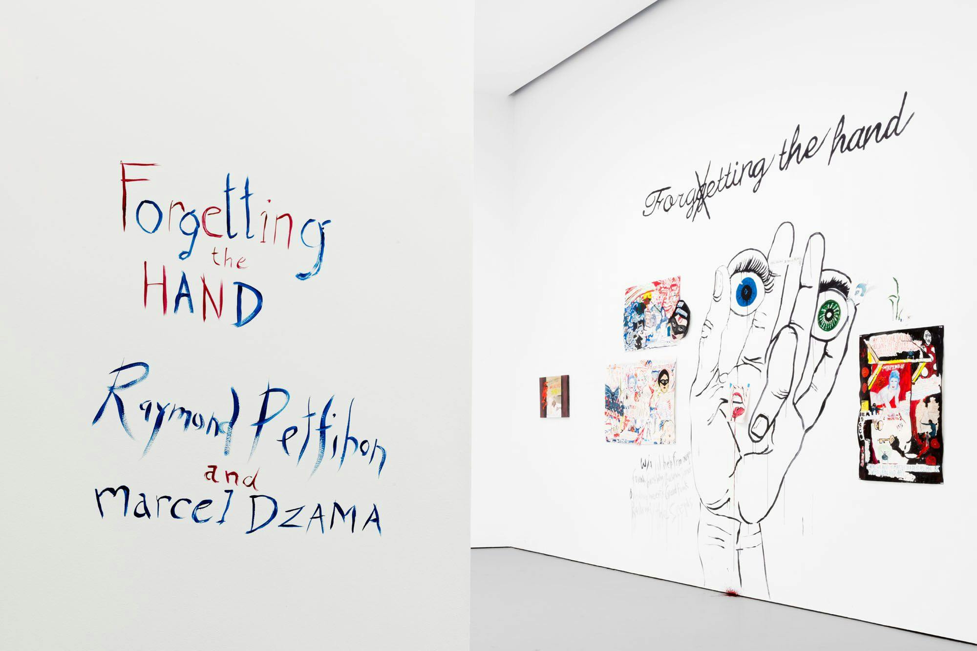 Installation view of the exhibition, Forgetting The Hand, at David Zwirner in New York, dated 2016.